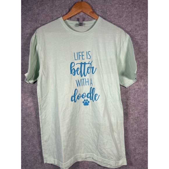 Next Level Apparel Tops - Life is Better with a Doodle Dog Paw Print T Shirt Women's Large